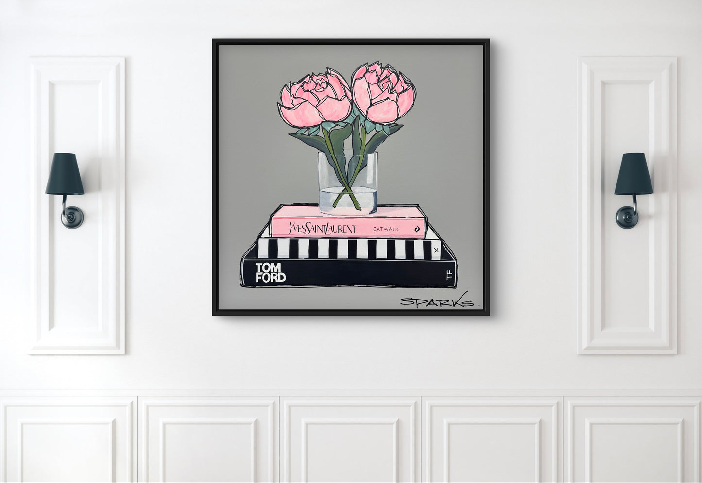 Peonies In Style | 83cm x 83cm | Framed