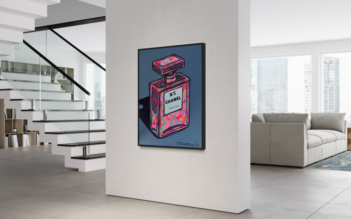 Graffiti Chanel No5| 104cm x 74cm | Framed