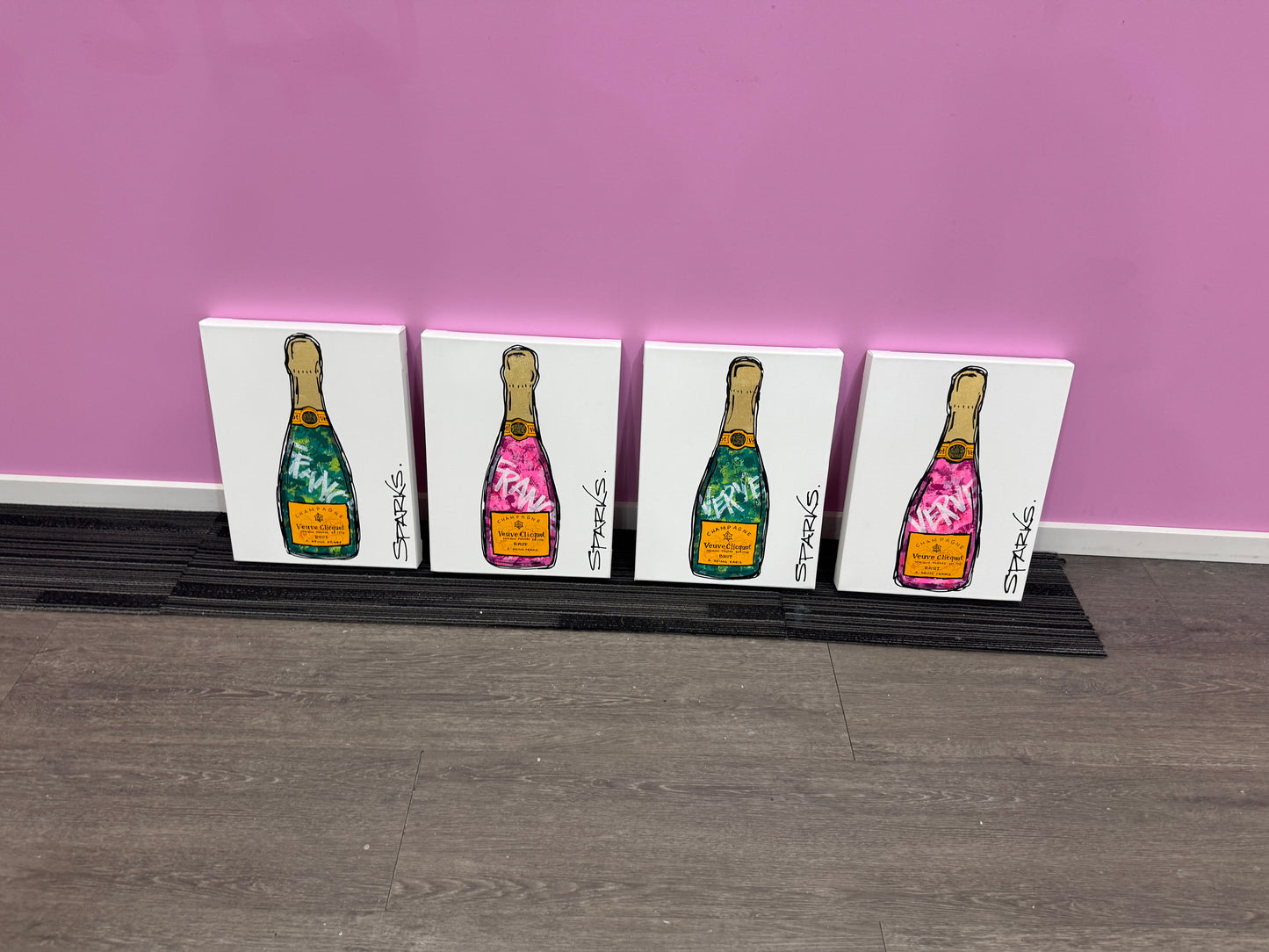Pink Bubbly | 31cm x 41cm | Canvas unframed