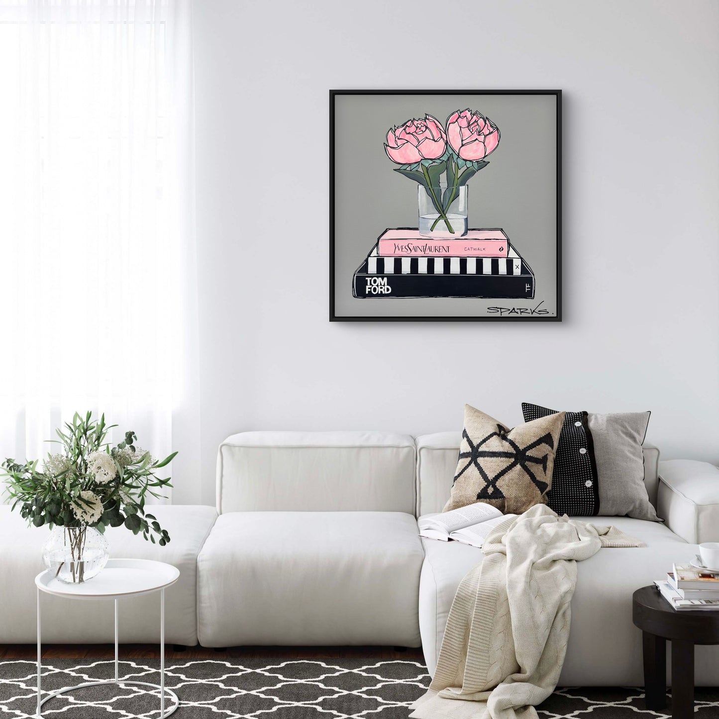 Peonies In Style | 83cm x 83cm | Framed