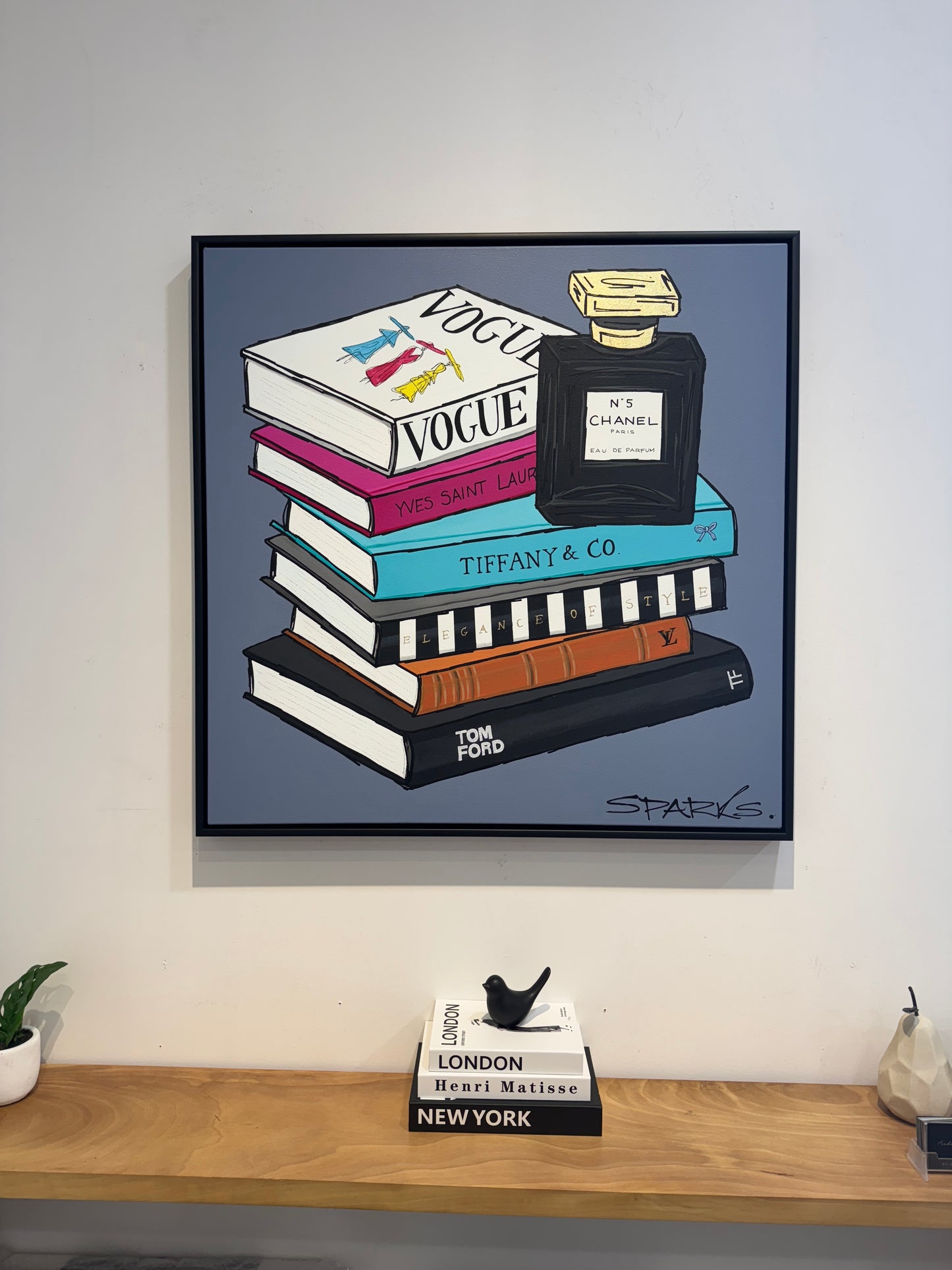 Fashionably Booked | 90cm x 90cm | Framed