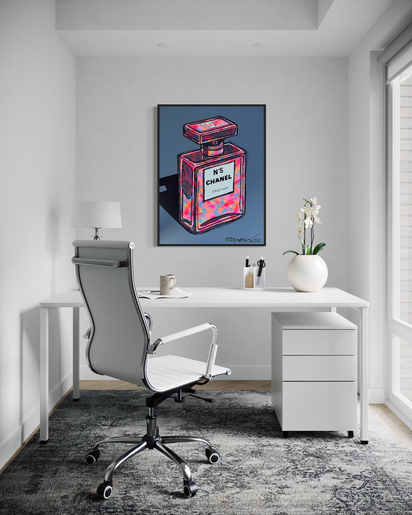Graffiti Chanel No5| 104cm x 74cm | Framed