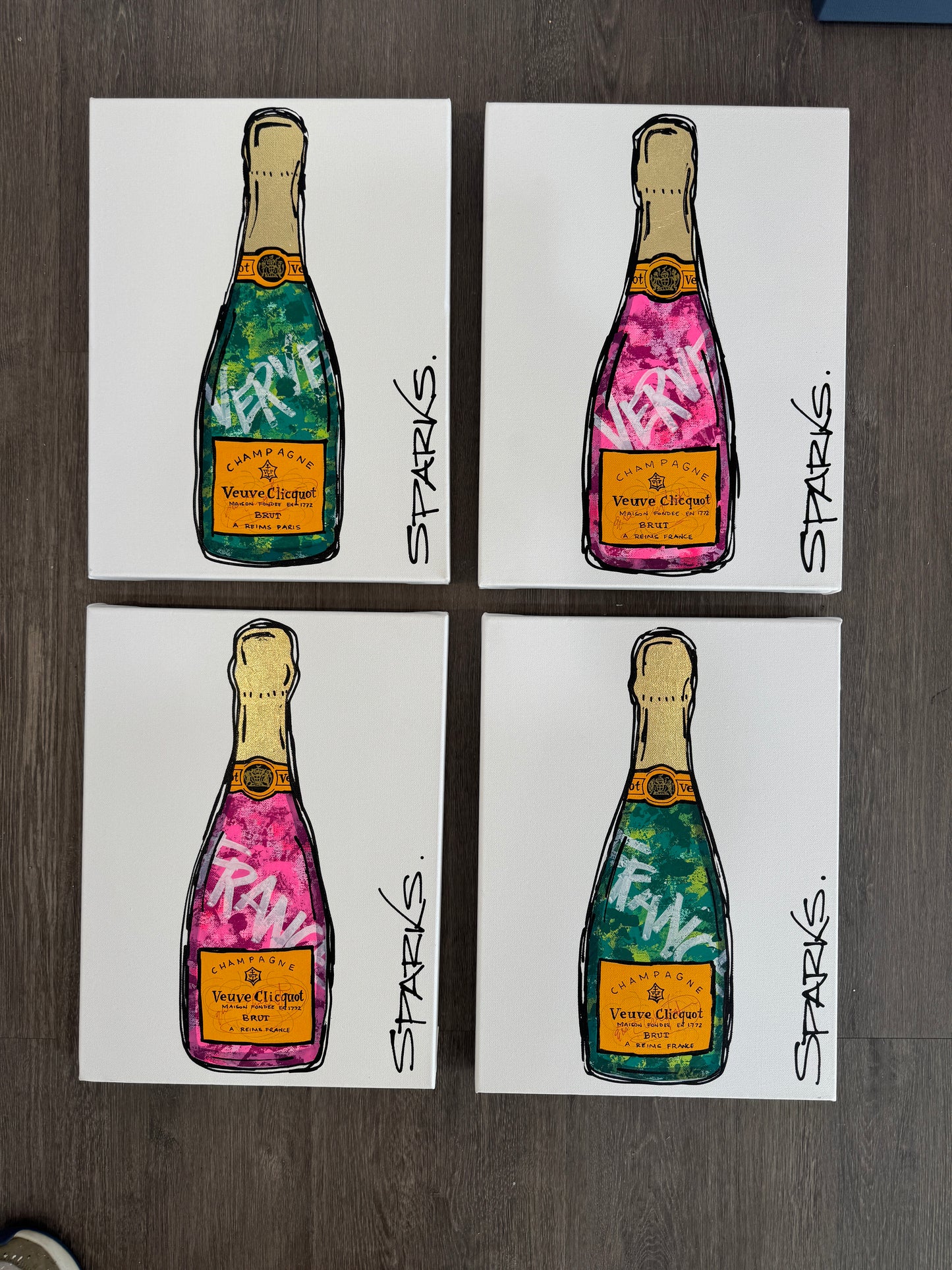 Pink Bubbly | 31cm x 41cm | Canvas unframed