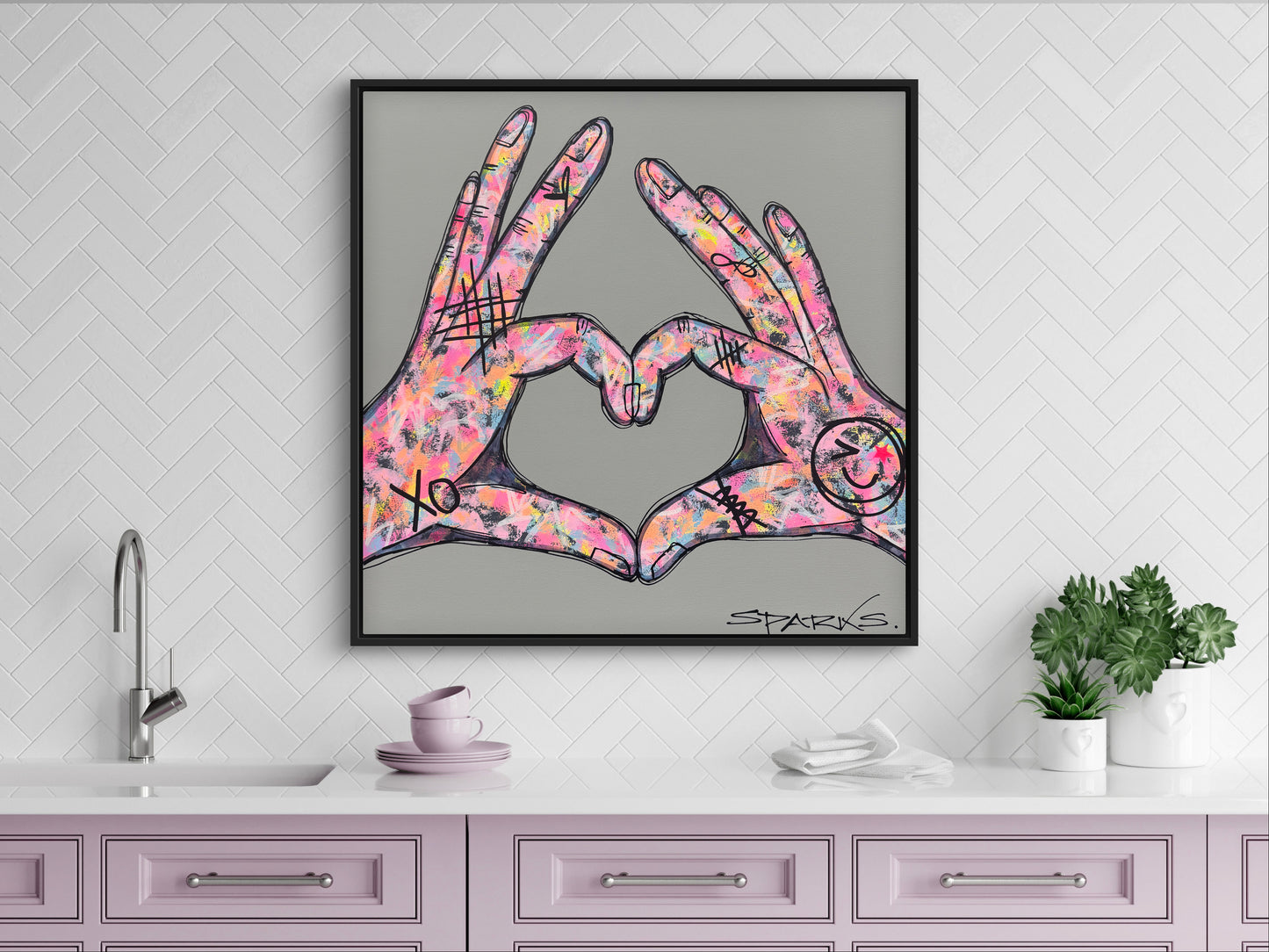 Cheeky Love | 90cm x 90cm | Framed