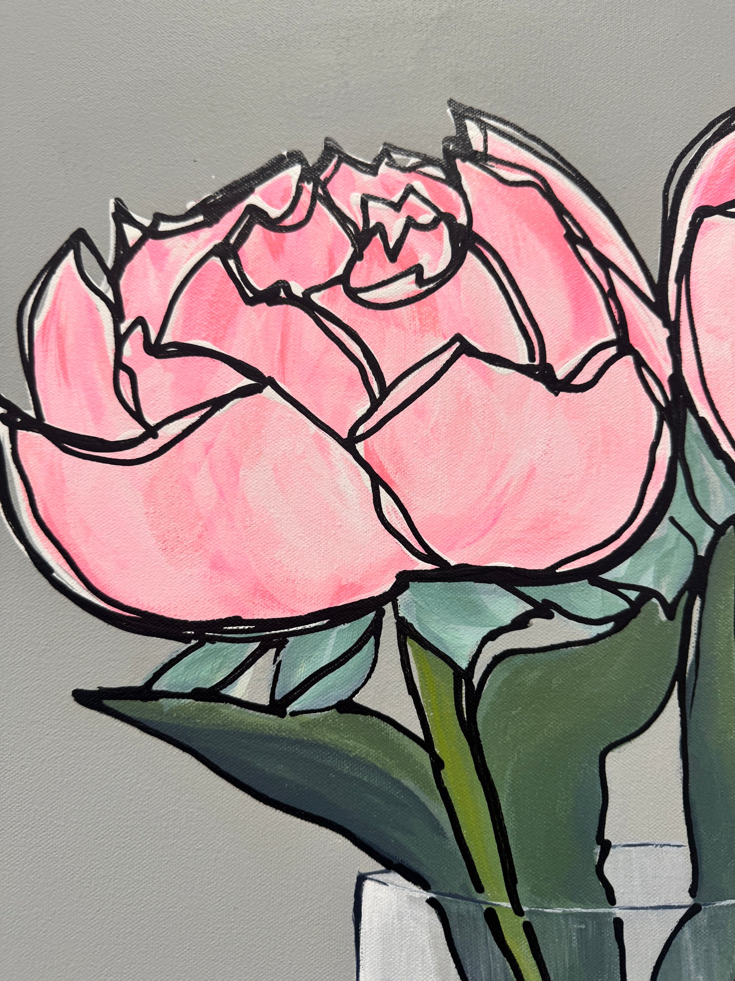 Peonies In Style | 83cm x 83cm | Framed