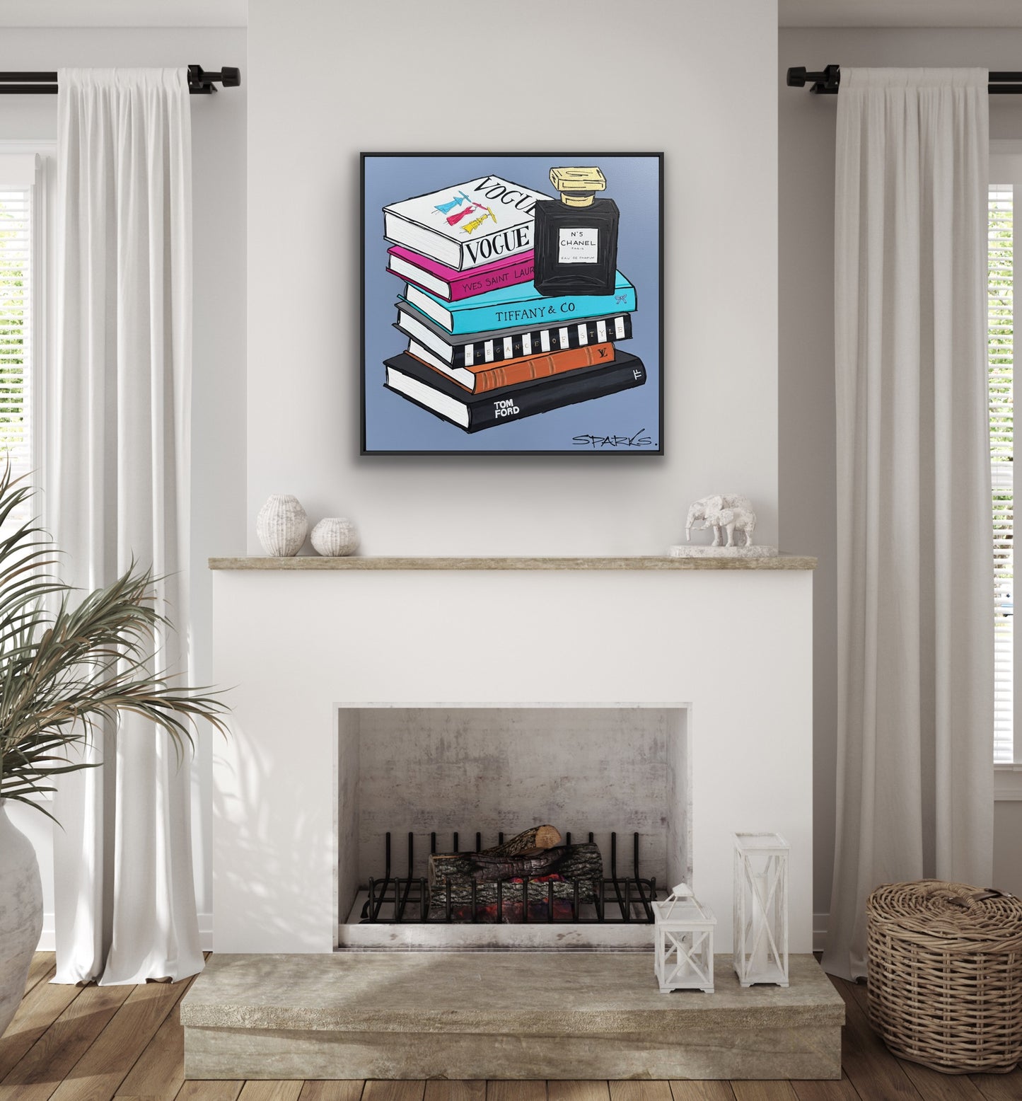 Fashionably Booked | 90cm x 90cm | Framed