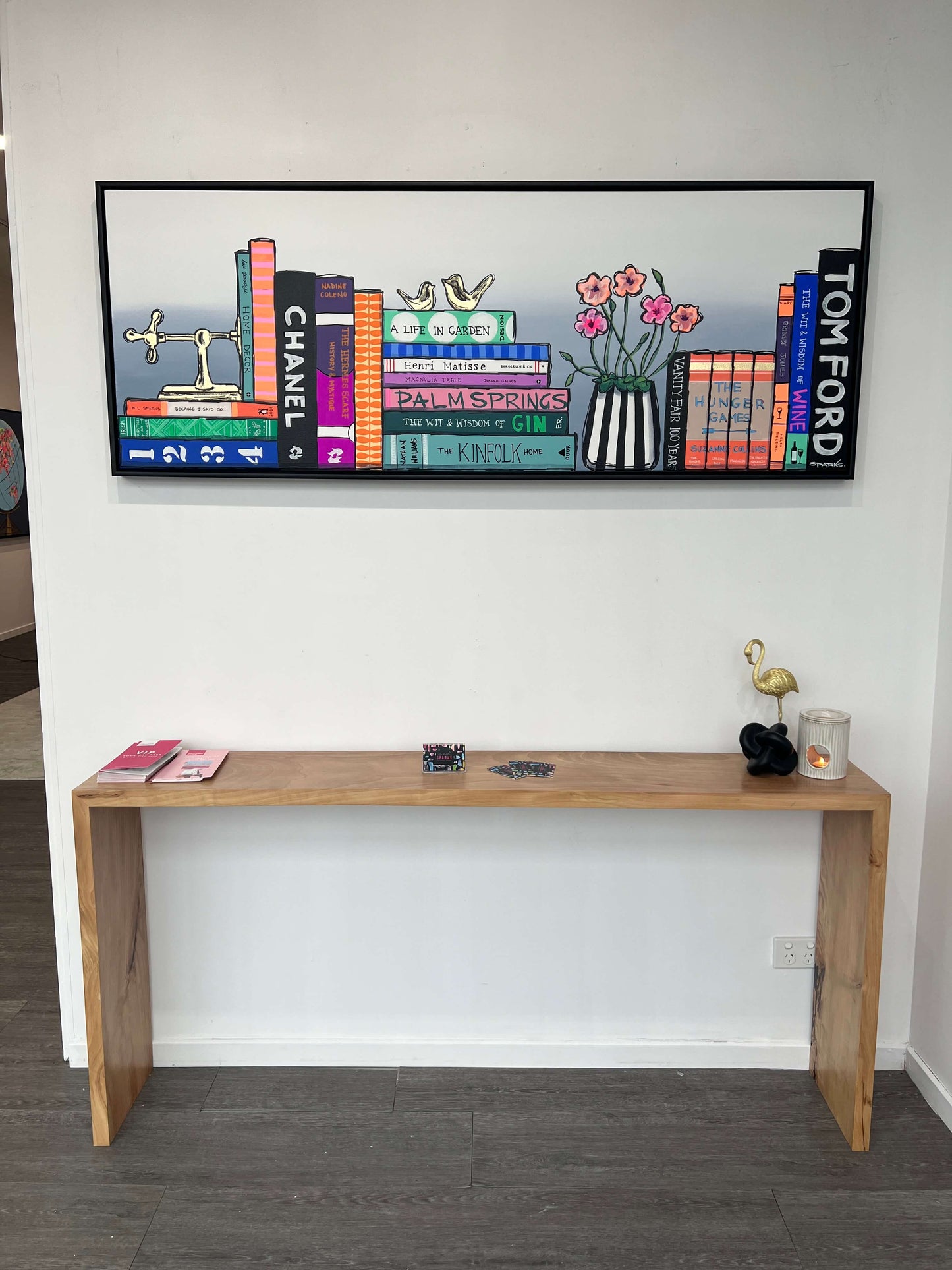 The Colourful Book Shelf | 160 x 60cm | Framed