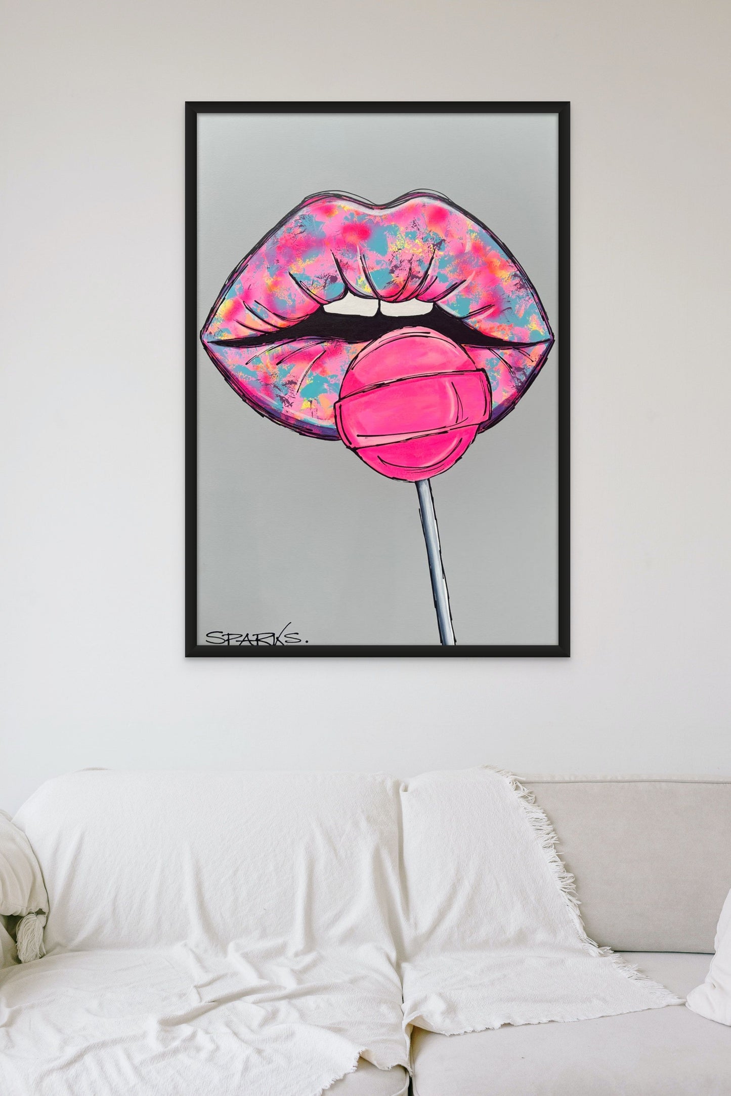 Strawberry Lollipop | 125 x 86cm | Framed