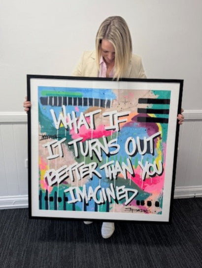 What If | 100 x 100cm | Framed in black