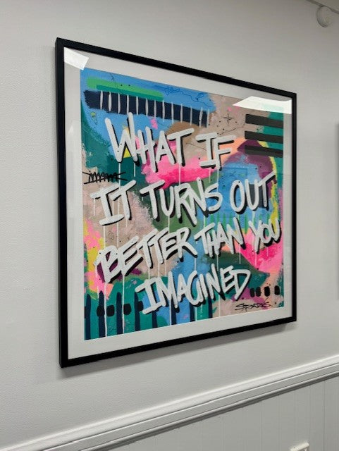 What If | 100 x 100cm | Framed in black