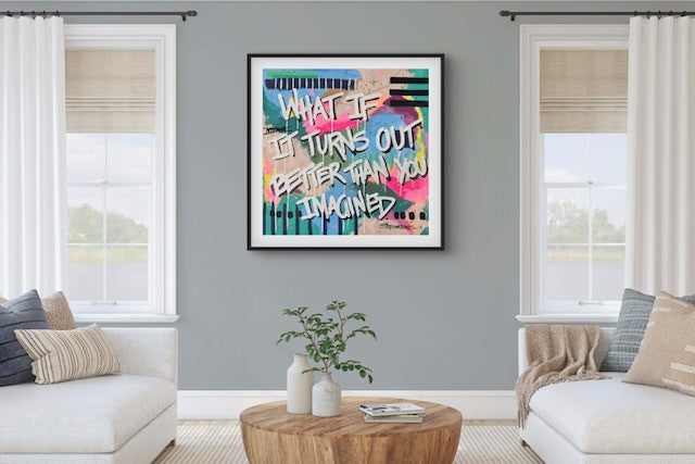 What If | 100 x 100cm | Framed in black