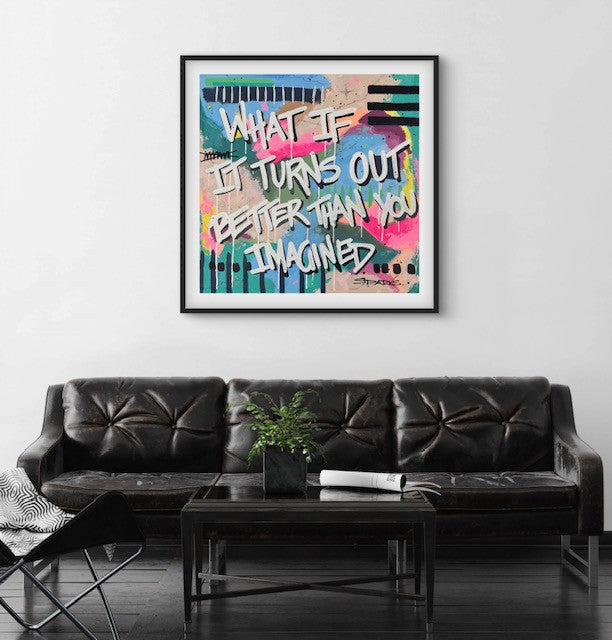 What If | 100 x 100cm | Framed in black