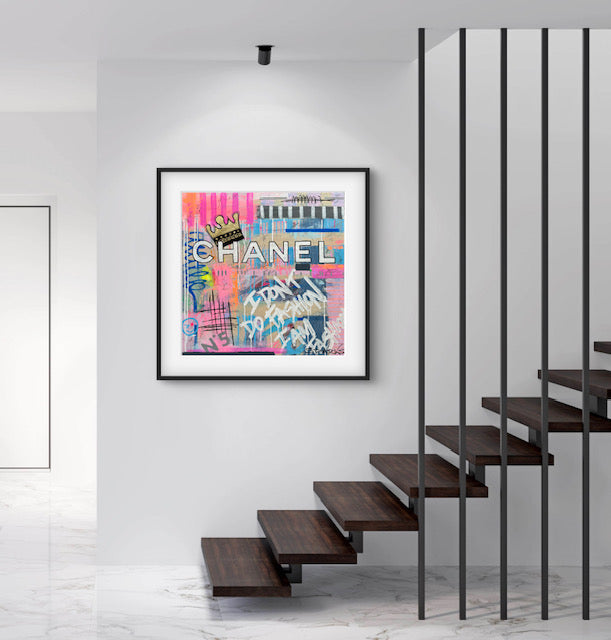 Queen Chanel | 100 x 100cm | Framed in black