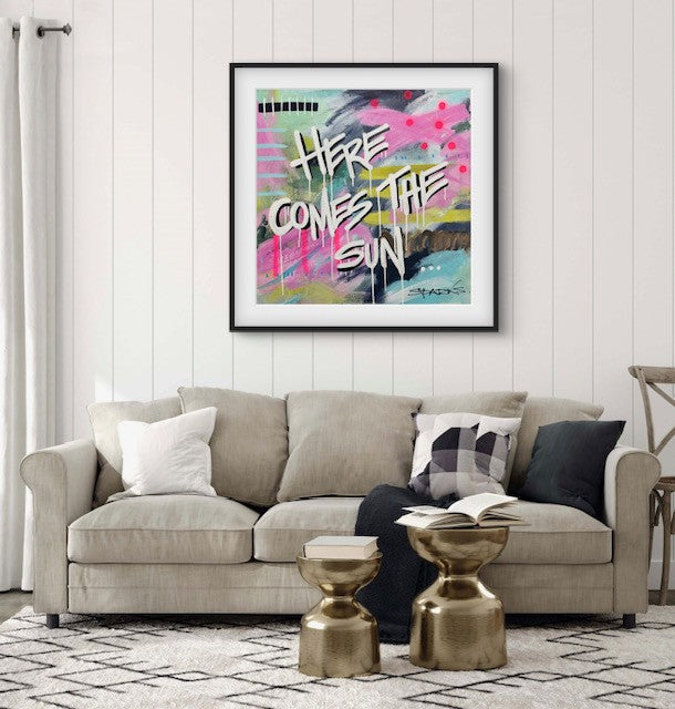 Here Comes The Sun | 100 x 100cm | Your Choice of Frame Colour