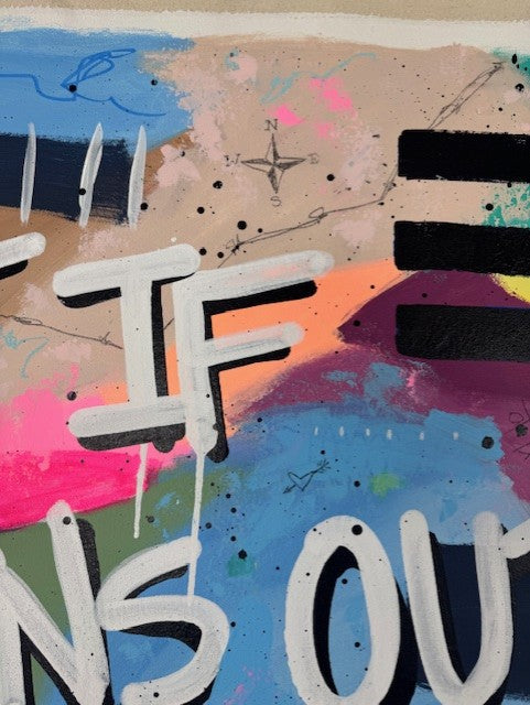 What If | 100 x 100cm | Framed in black