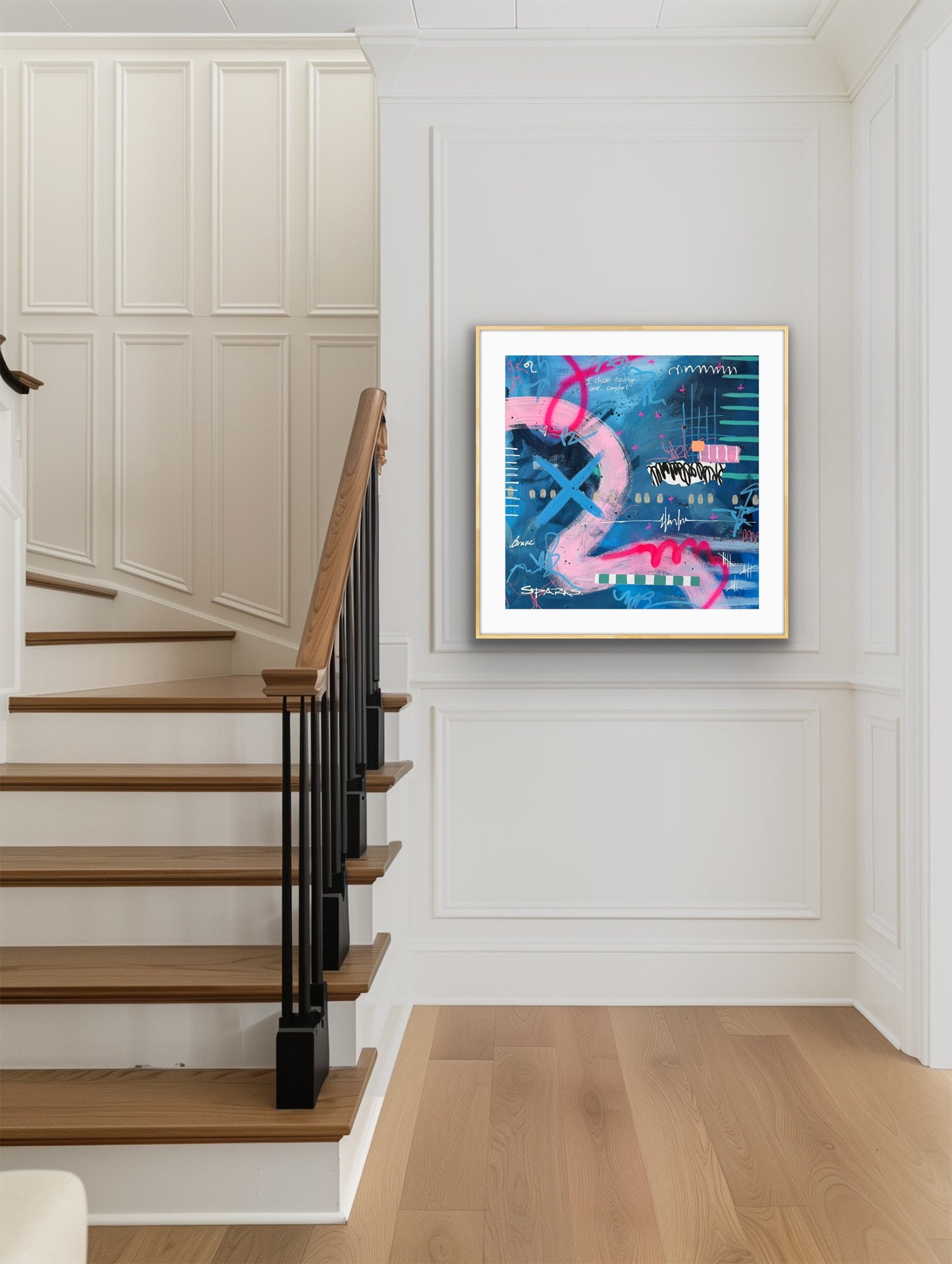 Brave | 100 x 100cm | Framed in oak