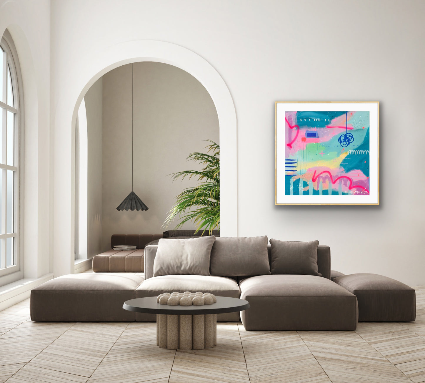 Dreams Start Here | 100 x 100cm | Framed in oak
