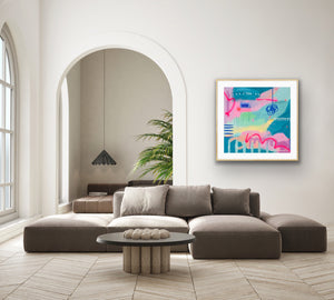 Dreams Start Here | 100 x 100cm | Framed in oak