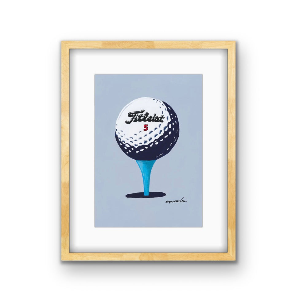 'Titleist Golf Ball & Tee' (Print)