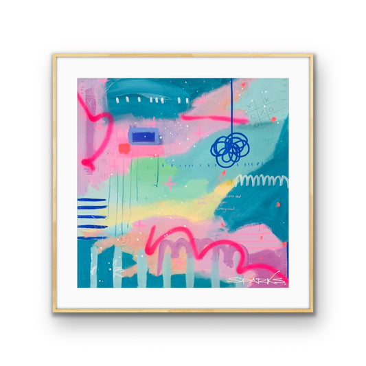 Dreams Start Here | 100 x 100cm | Framed in oak