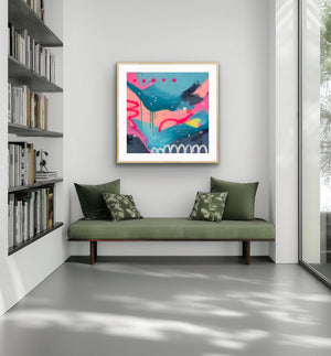 Chase Your Dreams | 100 x 100cm | Framed in oak