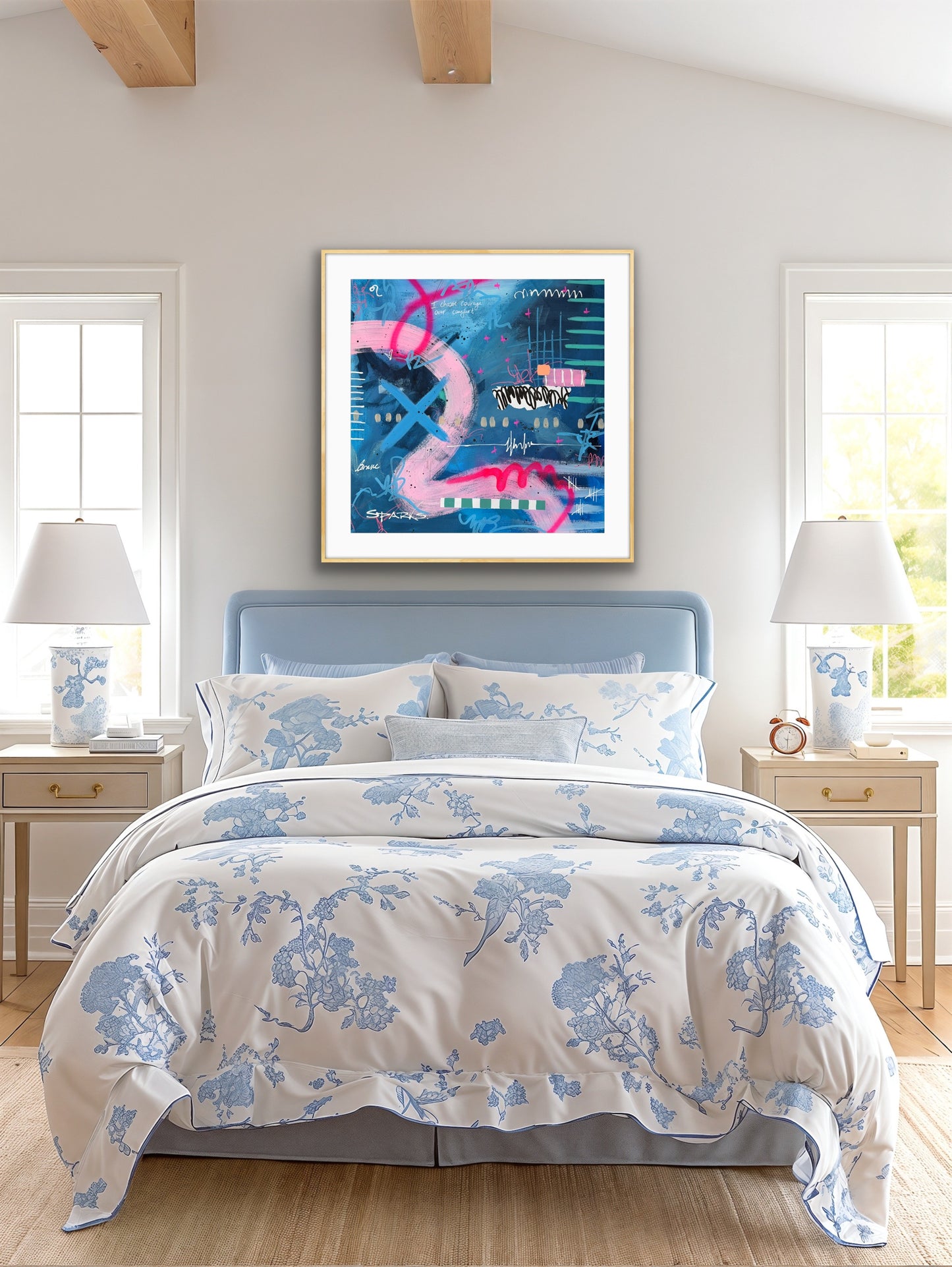 Brave | 100 x 100cm | Framed in oak