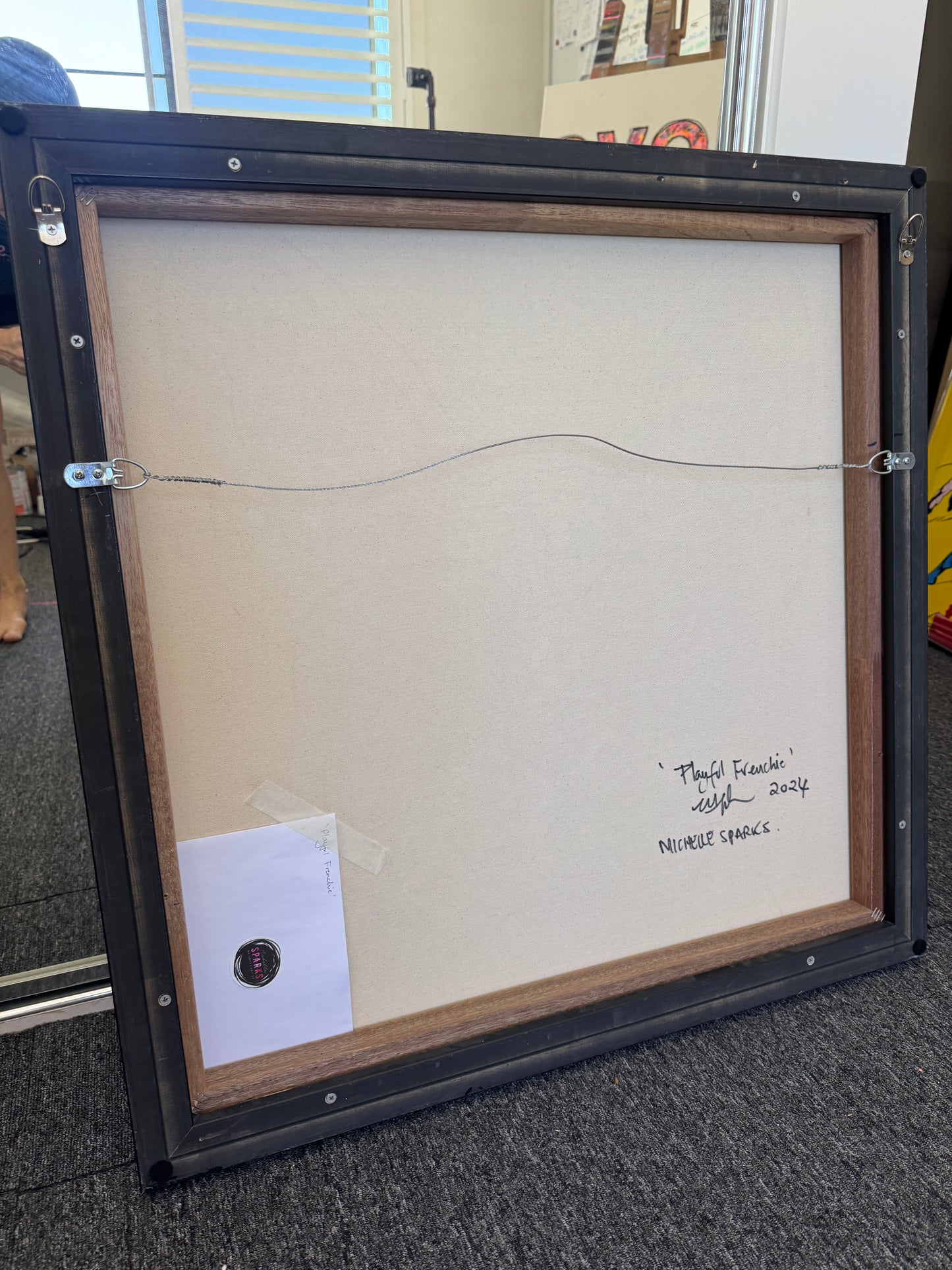 Playful Frenchie | 79 x 79cm | Framed