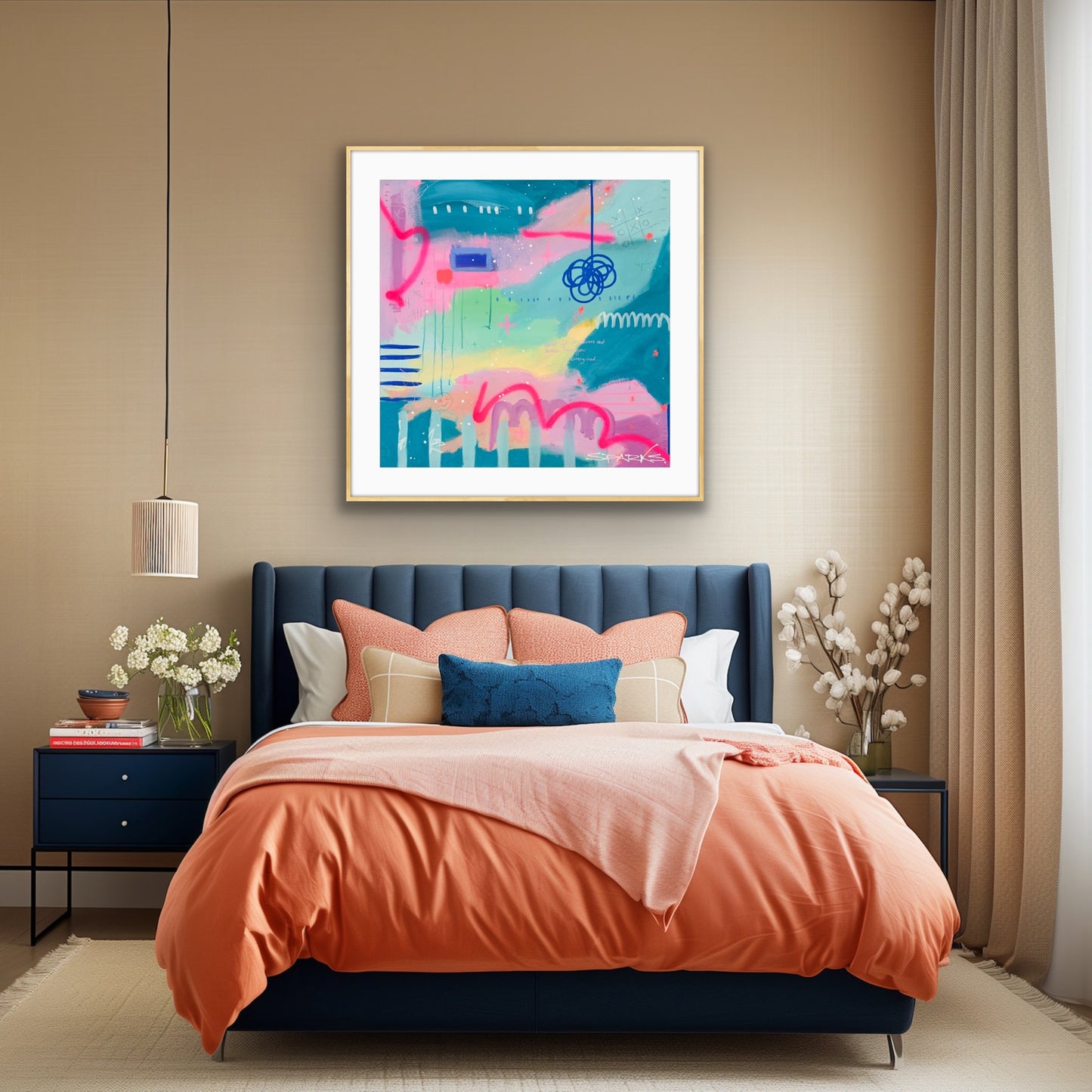 Dreams Start Here | 100 x 100cm | Framed in oak