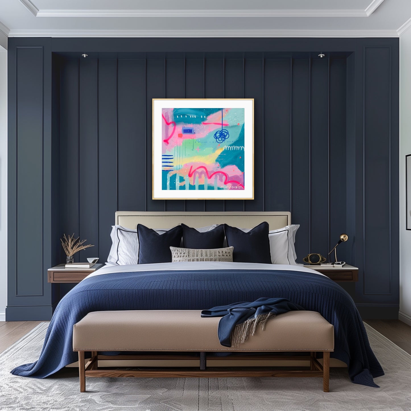 Dreams Start Here | 100 x 100cm | Framed in oak