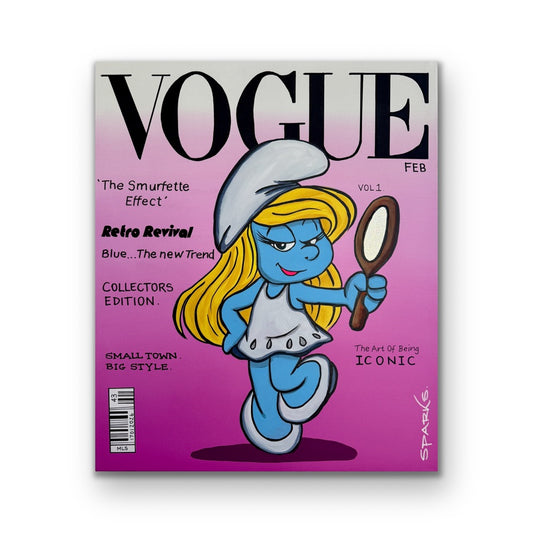 Smurfette En Vogue | 61cm x 51cm | Painted edges