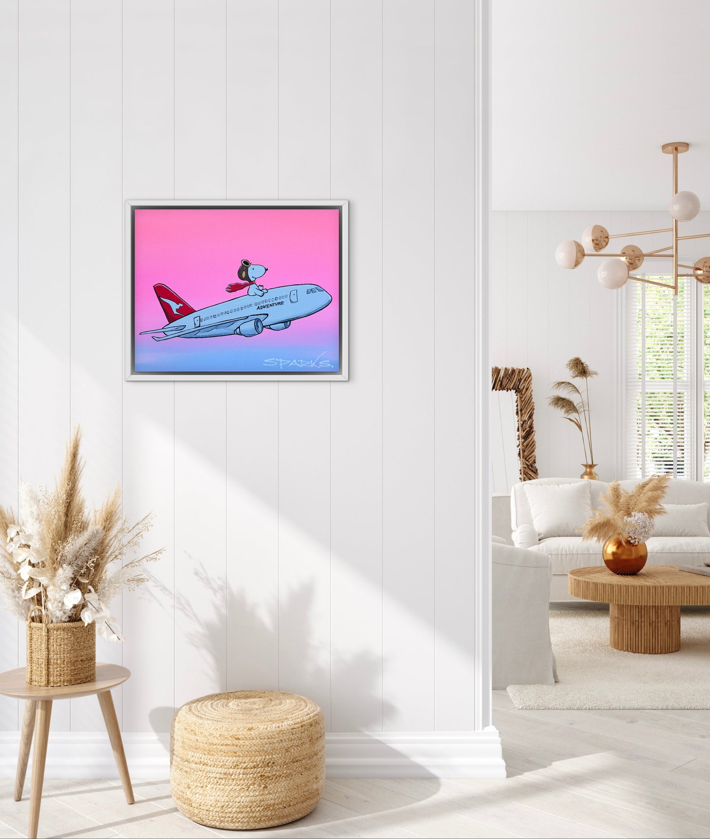 Adventure Begins Here | 44cm x 55cm | Framed in white