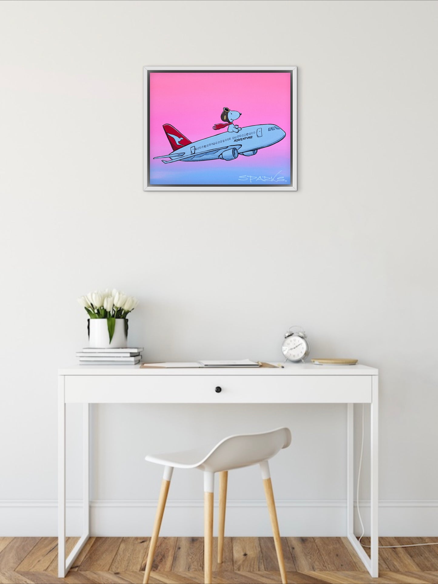 Adventure Begins Here | 44cm x 55cm | Framed in white
