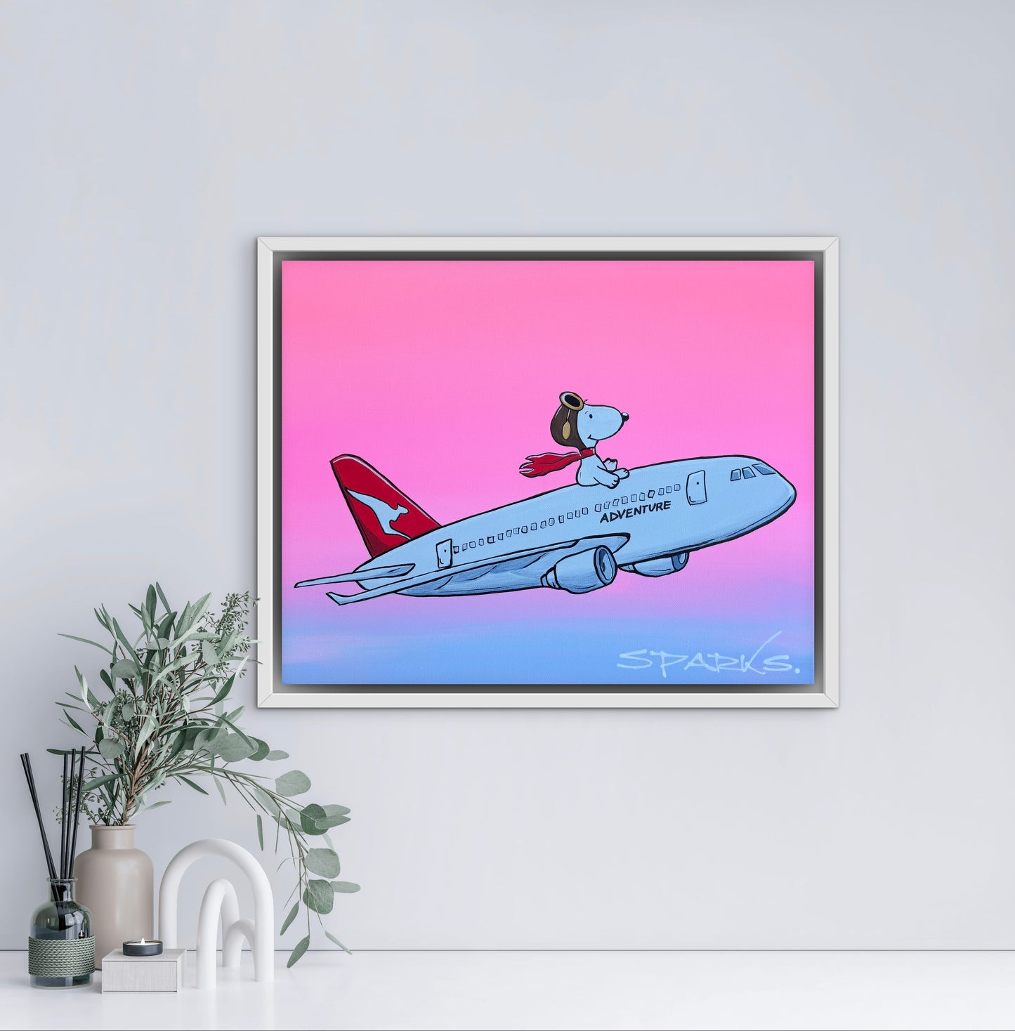 Adventure Begins Here | 44cm x 55cm | Framed in white