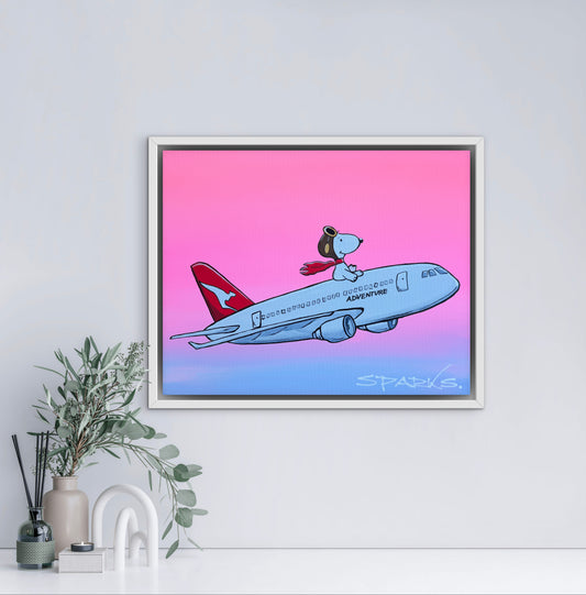 Adventure Begins Here | 44cm x 55cm | Framed in white