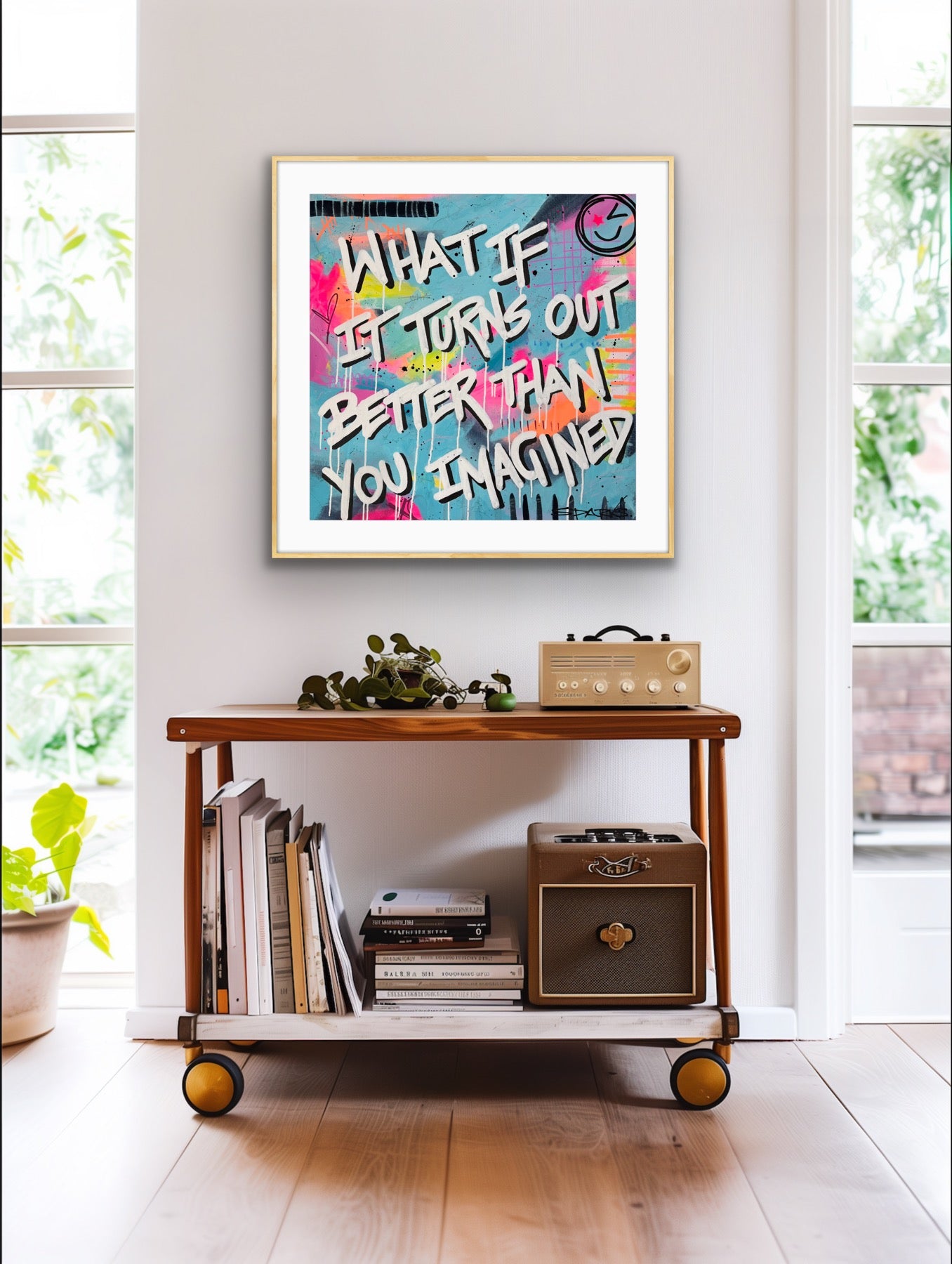 Dreams Can Come True | 100 x 100cm | Framed in OAK (Copy)
