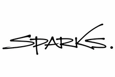 Black Sparks logo text on white background