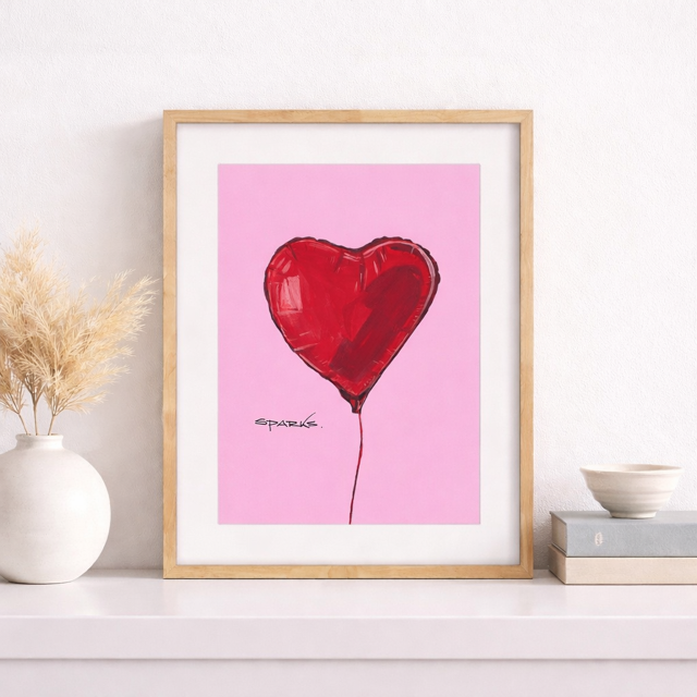 'Love Heart Balloon' (Print)