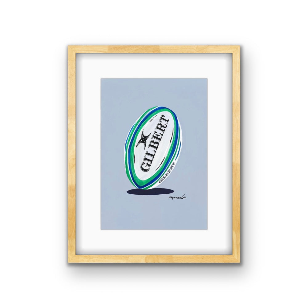 'Gilbert Rugby Ball' (Print)