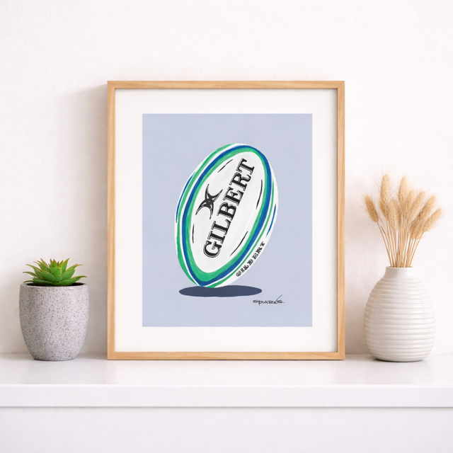 'Gilbert Rugby Ball' (Print)
