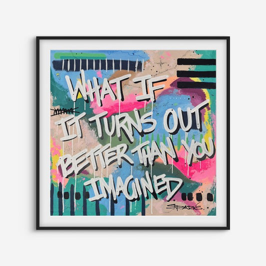 What If | 100 x 100cm | Framed in black