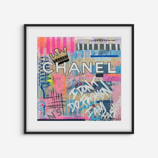 Queen Chanel | 100 x 100cm | Framed in black