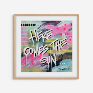 Here Comes The Sun | 100 x 100cm | framed in oak
