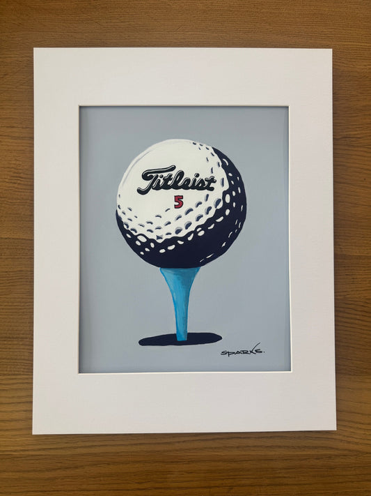 'Titleist Golf Ball & Tee' (Print)